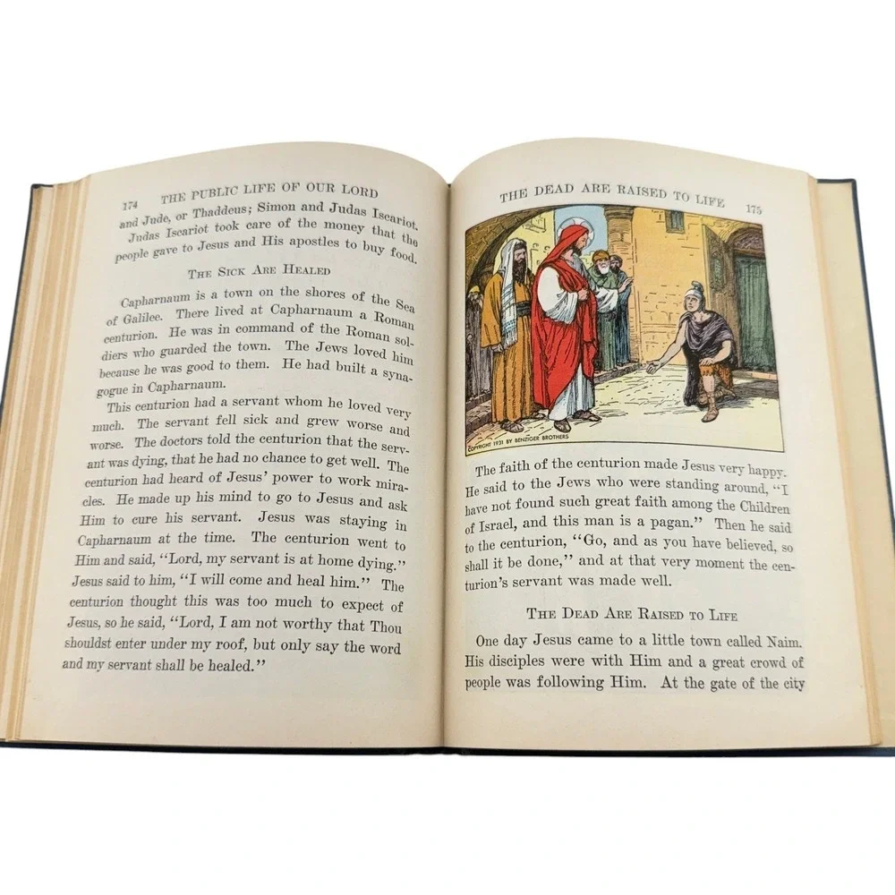 Benziger Brothers The Bible Story 1931 Catholic Textbook Illustrated Lower Grade